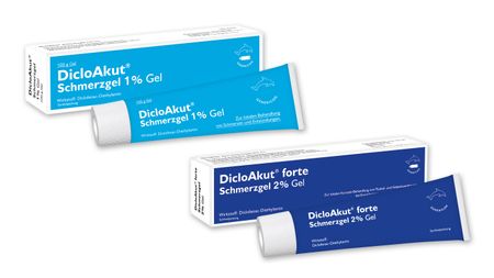 Bilder von DicloAkut Schmerzgel und DicloAkut Schmerzgel forte
