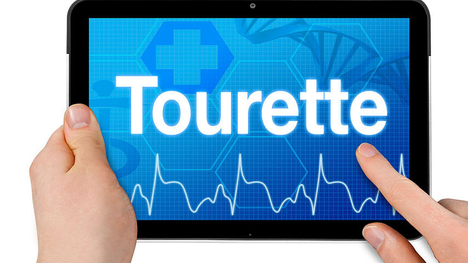 Tablet mit Text &quot;Tourette&quot;