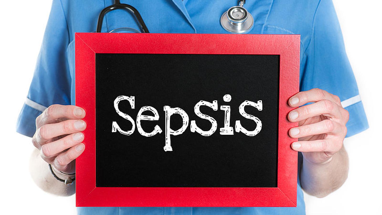 Tafel mit Aufschrift &quot;Sepsis&quot;