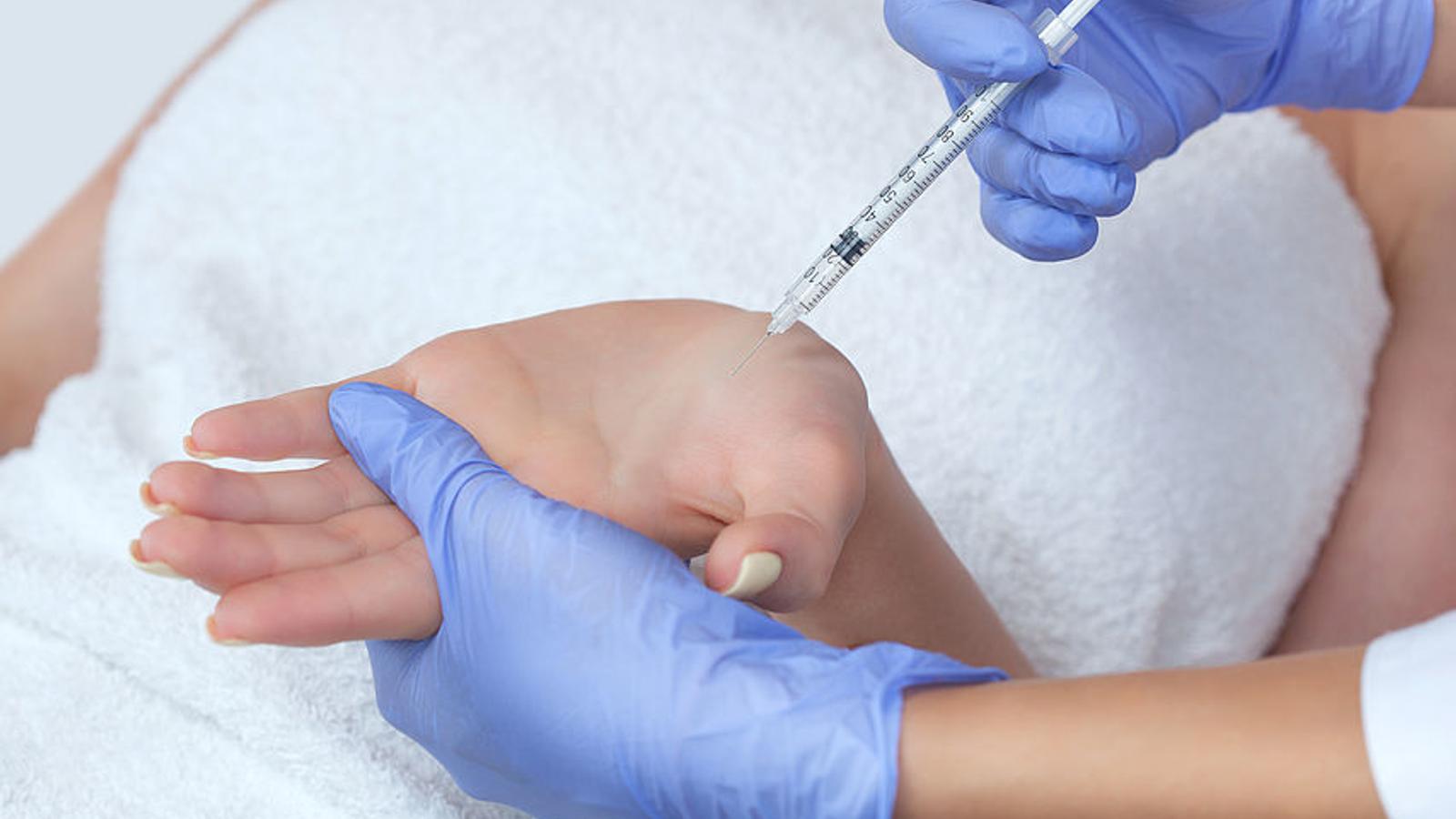 Botulinum Toxin wird unter die Haut gespritzt