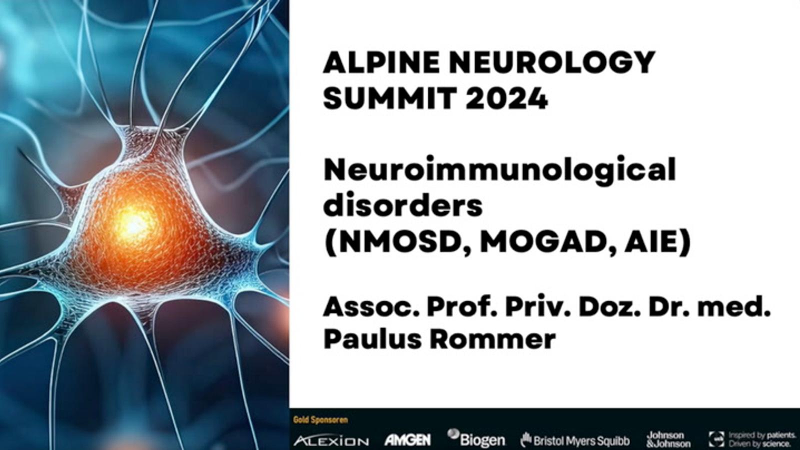 Neuroimmunological disorders (NMOSD, MOGAD, AIE)