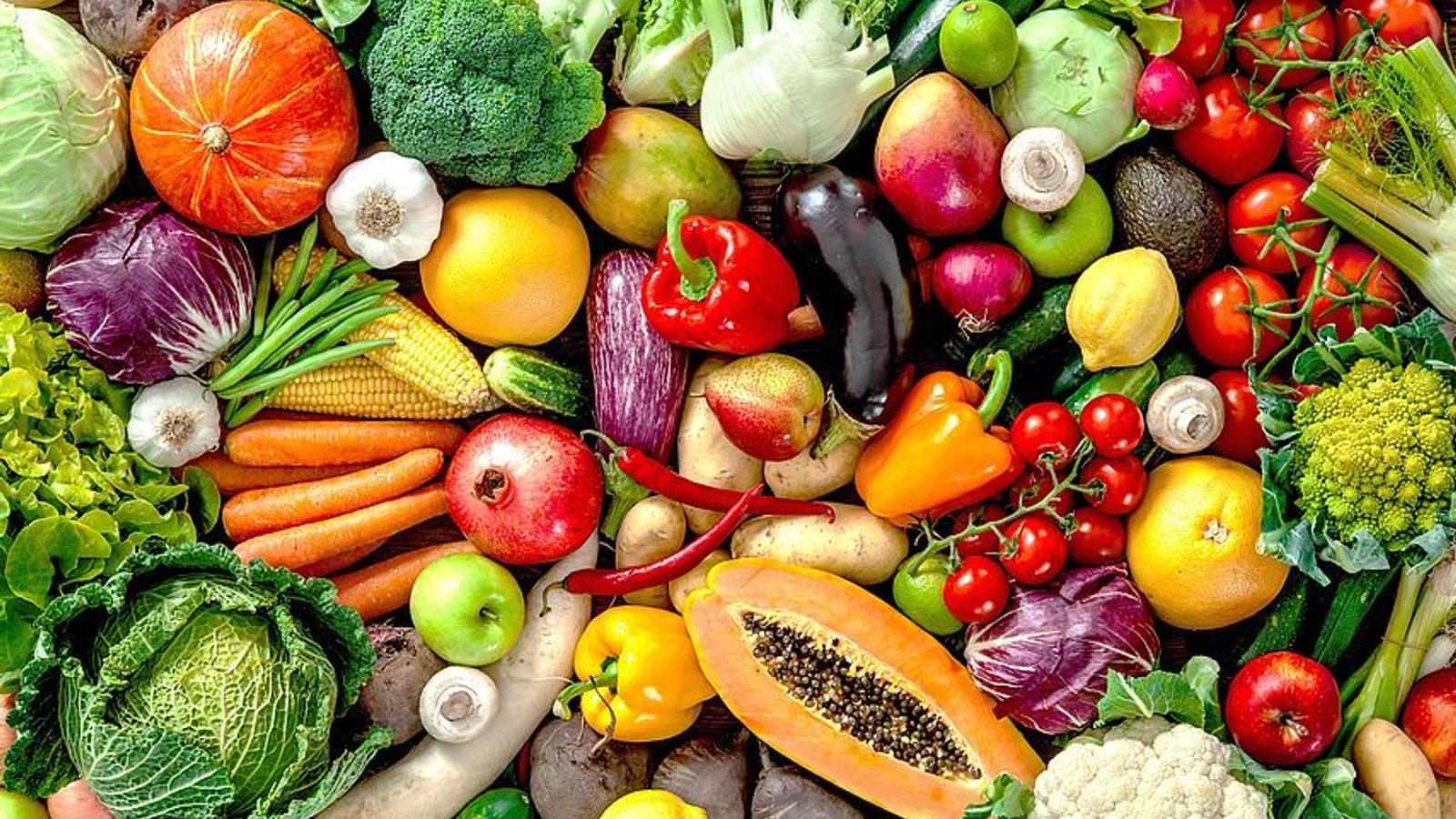Viele verschiedene Gemüse- und Obstsorten