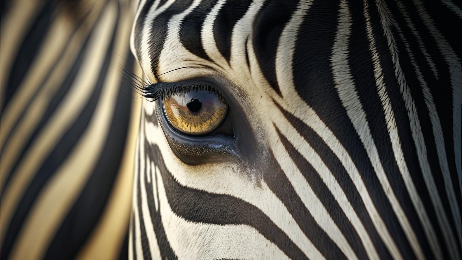 Zebra mit Fokus auf rechtem geöffnetem Auge