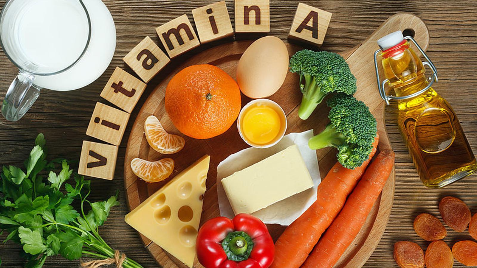 Abbildung einige Produkte, die Vitamin A enthalten